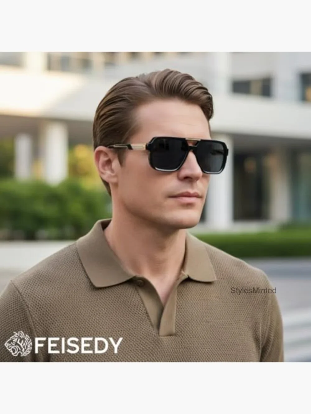 Retro Square Aviator Sunglasses for Men Women Large Frame UV Protection